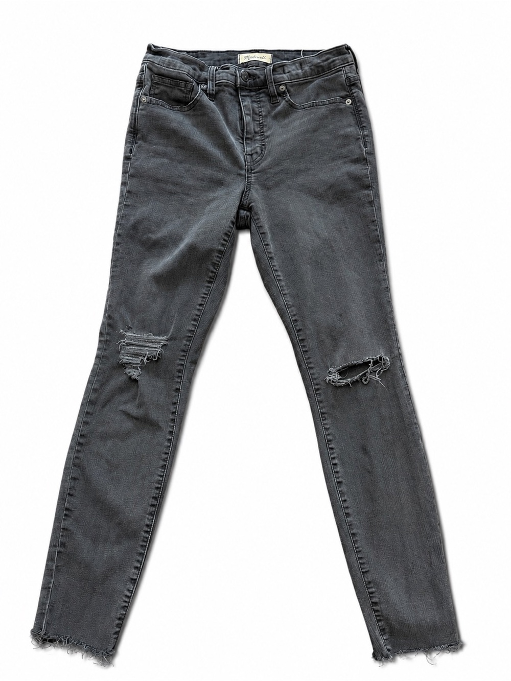 Women's Distressed Skinny Jeans - Charcoal Gray